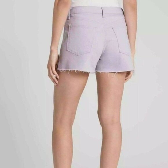 GAP Light Lavender High Rise Size 4/27 Distress Raw Hem 3" Denim Shorts - Picture 2 of 6